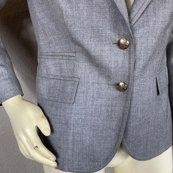 J Crew Schoolboy Blazer in Light Gray Wool Preppy Light Academia Sz 2 - Picture 5 of 14